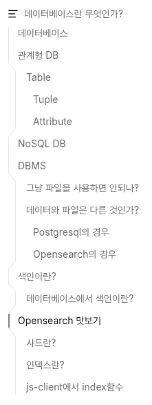 목차 